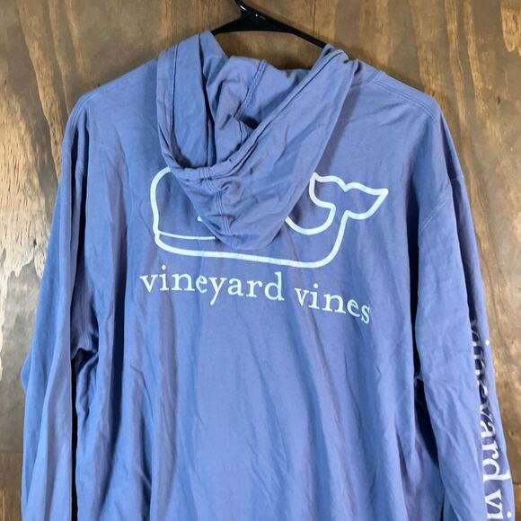 Vineyard Vines Womens Sweatshirt Purple Logo Hoodie Pullover Lightweight Medium - Picture 10 of 11